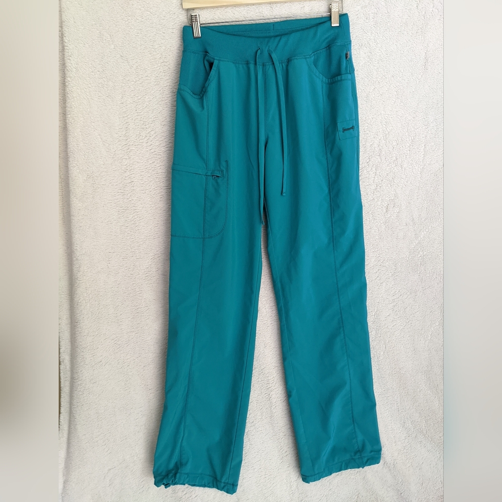 Cherokee Infinity Women's Stretch Drawstring Scrub Pants, Medium Tall, Teal